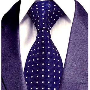NEW Men's Square dotted Blue Tie
